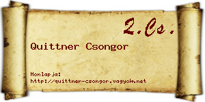 Quittner Csongor névjegykártya